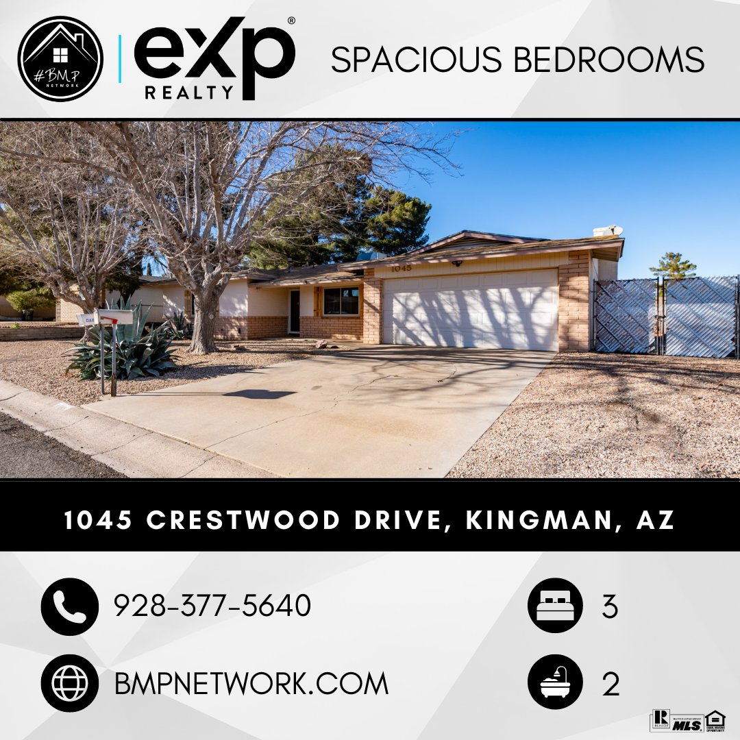 bmp_network's tweet photo. ⭐Spacious Bedrooms ⭐
Info: https://t.co/iVzoNOT3Q9
Located in centralized area of Kingman
#RealEstate #Realtor #ForSale #NewHome #HouseHunting #HomeSale #HomesForSale #Property #Home #Housing #Listing #Arizona #BMP #BMPNetwork #eXp #eXpRealty https://t.co/IuMuNuuFuK