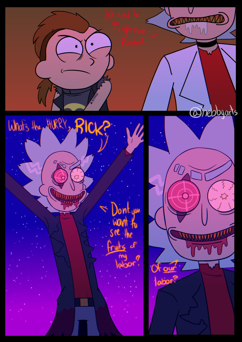 hebbyarts's tweet photo. No I don't think he does!
#hebbyarts #rickandmortyfanart #cannsrick #evilcanns #rickb173Y #rickb1735U #rattail #rickandmorty #rickOC #mortyOC
Canns' Rick Prime is Evil Canns! They've got a complicated relationship. https://t.co/sVFXZRjCFa
