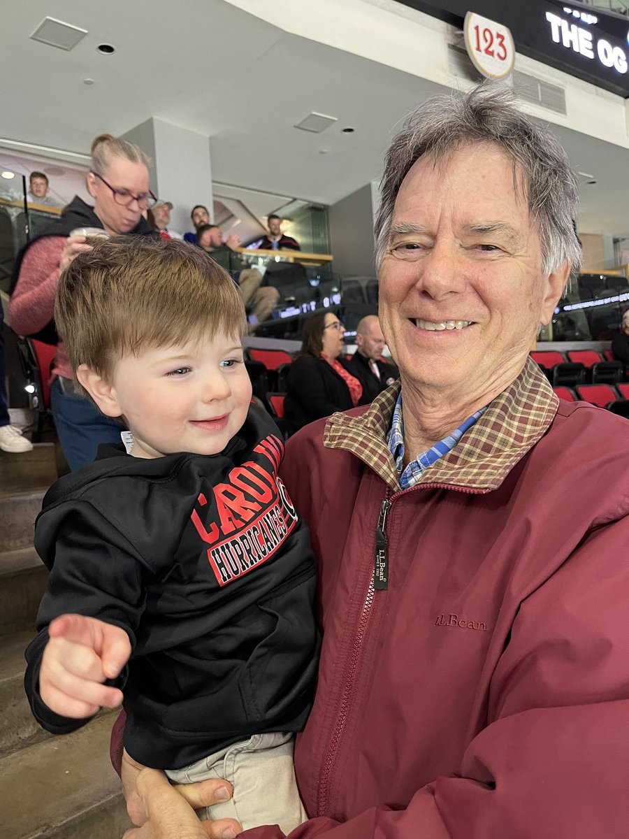 CoachOmerPE's tweet photo. First CANES game and a fun surprise we got to see Grandad!! #letsgocanes #caniacsmiles https://t.co/AikLY4YYLh