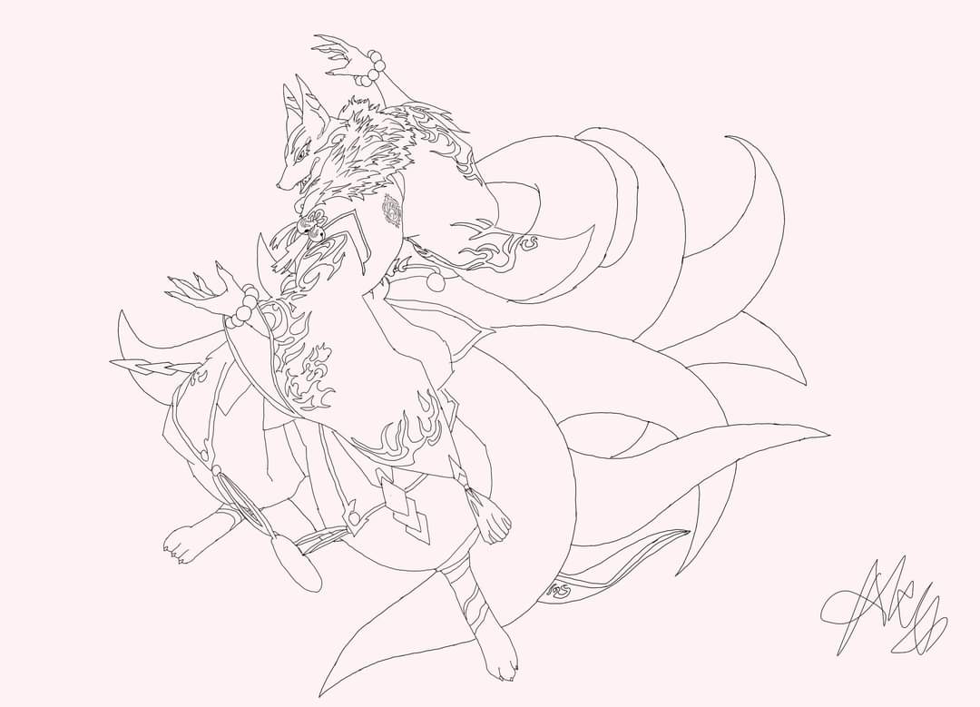 AriaMisake's tweet photo. A lineart made of Yoko, the Graceful Mayakashi from #yugioh 

#art https://t.co/56oJXJFtnx