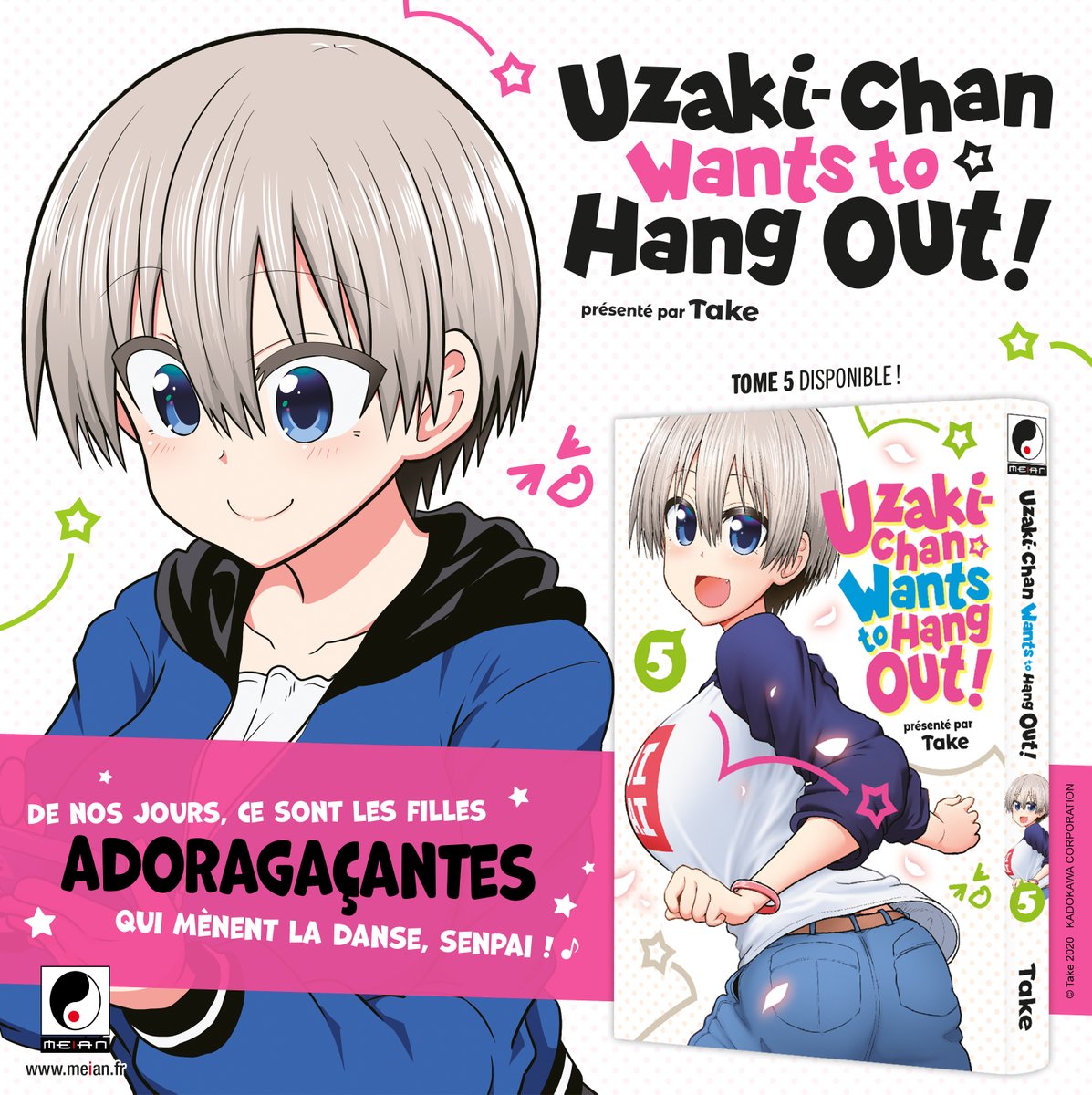 MeianFR's tweet photo. [ #SortiesMeian 📚 ]
Alors que le quotidien de Sakurai est déjà bien mouvementé auprès d'Uzaki, ce n'est rien face à ce qui l'attend...
Voilà qu'il va rencontrer sa famille au grand complet !! 🤯

#Uzaki-chan Wants to Hang Out! • tomes 5 &amp; 6 dispo ✅
— https://t.co/TlWmfzgen4 https://t.co/H0WmAznd8h