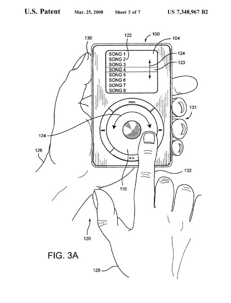 AdamMossoff's tweet photo. On this date in #innovation history: Stephen Zadesky &amp; Tang Tan receive #patent in 2008 for their #invention of wheel touchpad for the iPod, released in 2001 by @Apple. As first successful mobile digital music device, it prompted mobile revolution. 450 million units sold by 2022. https://t.co/b1D7zdz0du