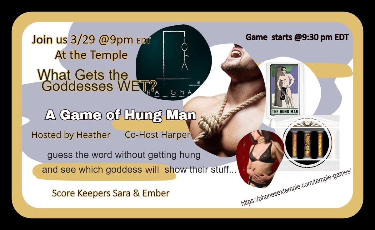 PhoneTemple's tweet photo. #Wednesday is #GameNight!
Our host @HeatherHayesPST with cohost @Harper_Bri21
scorekeeping @SaraRobbinsXXOO & @ember_knox
@CarnalChrissy MC's ποΈ
#giveaways #freecalls #flirtforfree
Here is how you get in;
https://t.co/1XxvOoYFsV
Doors open at 9PM, game begins 9:30PM (EST) https://t.co/RiyC7TQESs