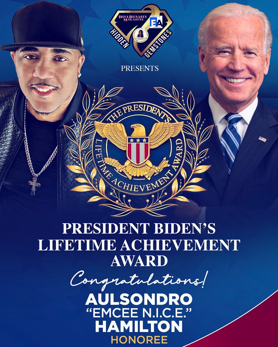 EmceeNICELA's tweet photo. #breakingnews your big homie has been selected to receive βThe President Biden Lifetime Achievement Awardβ I'm #humbled, s/o to Hidden Gemstones & Director VZ, stay tapped in itβs going down! #presidentlifetimeachievementaward #emceenice more to comeβ¦ #chh #gospel #gospelrap #christianrap