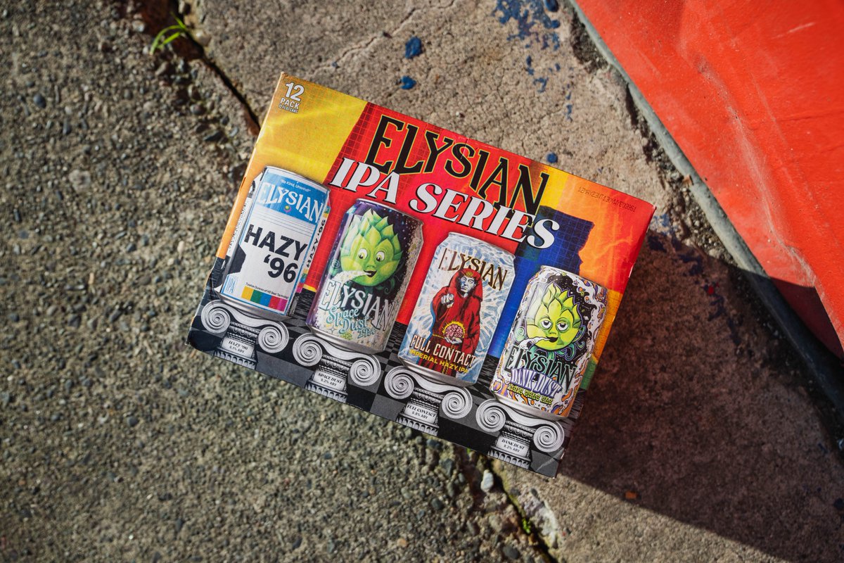 Introducing the Elysian IPA Series! 🍻 This new pack showcases a hoppy spectrum of Elysian classics that will satiate every IPA craving. With this release, Dank Dust will now be available YEAR-ROUND, &amp; Hazy '96 will be distributed in new states. Available in WA, OR, CA, MT, &amp; ID.