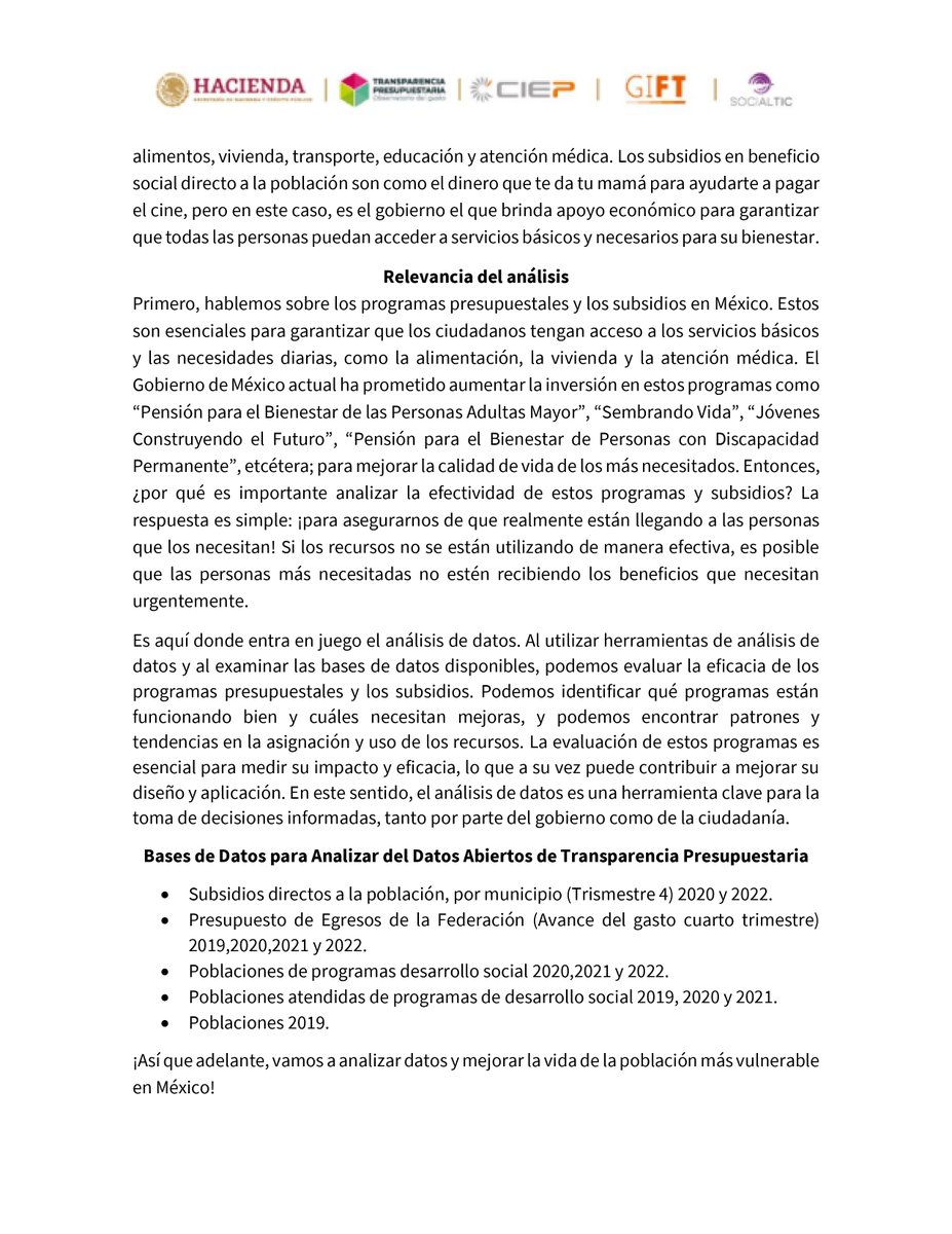 Ecotoc94's tweet image. ¡Atención, atención! ¿Quieres saber qué hay detrás de los programas presupuestales y los subsidios en beneficio social directo a la población en México? #RallyMX #ExploraDatosMX Equipo #DREAMTEAM @maiku_medrano 🏁 📊👨‍👩‍👧‍👦💰👍   @TPresupuestaria @ciepmx  drive.google.com/file/d/19FkNqQ…