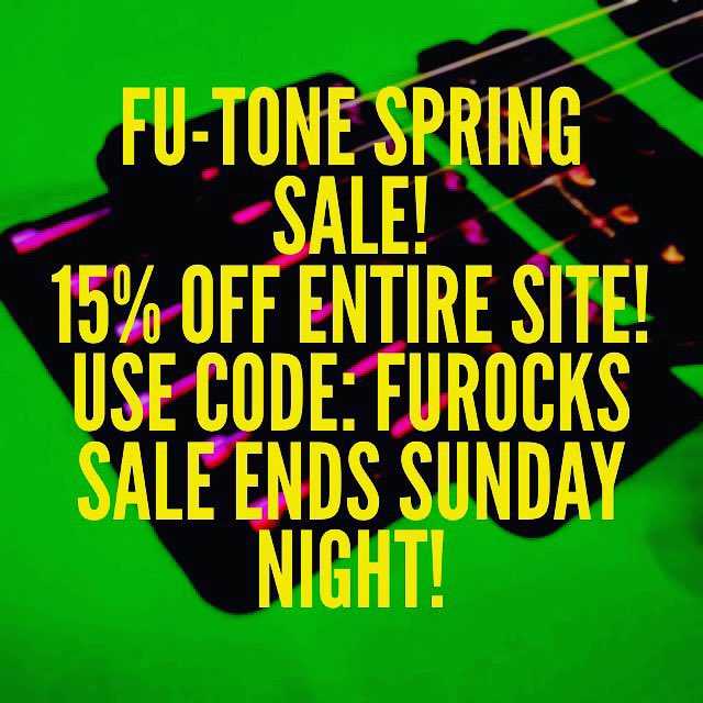FU_Tone's tweet photo. **SALE** https://t.co/34FeWpV7Jk Spring Sale! #sale #cuponcode #discountcode #futone #guitar #upgrade #EVH #Charvel #DeanGuitars #JacksonGuitars #Ibanez #SchecterGuitars #ESPGuitars #IbanezGuitars #guitarplayer #luthier #UseWhatTheProsUse https://t.co/hIeks4gzQn