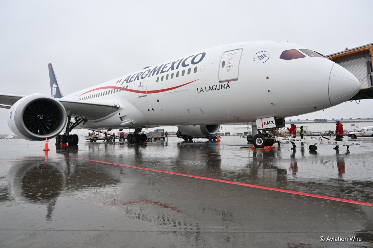 Aviation_Wire's tweet photo. アエロメヒコの成田発が約3年ぶりに運航再開。記事は後ほど。#アエロメヒコ #aeromexico #B788 #XAAMX https://t.co/mMBPPjlEZ7