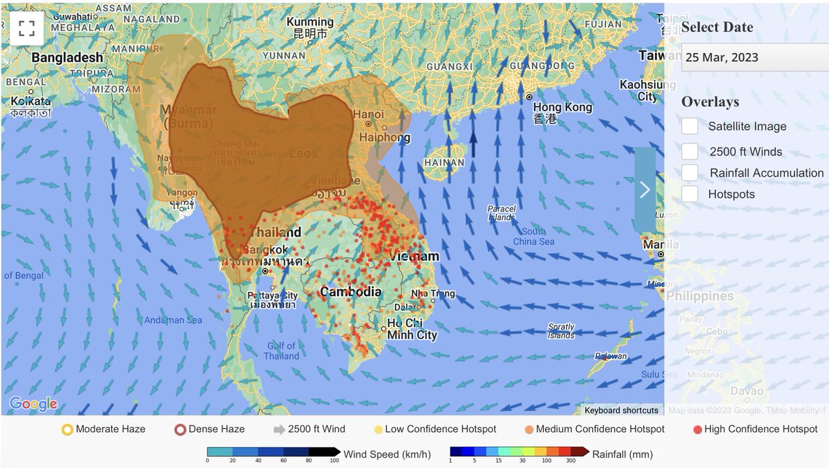 มันเป็น dense haze เหนืออนุภูมิภาคแม่น้ำโขงแบบนรกแตกจริงๆ #RightToCleanAir #VoteForClimate @greenpeaceth