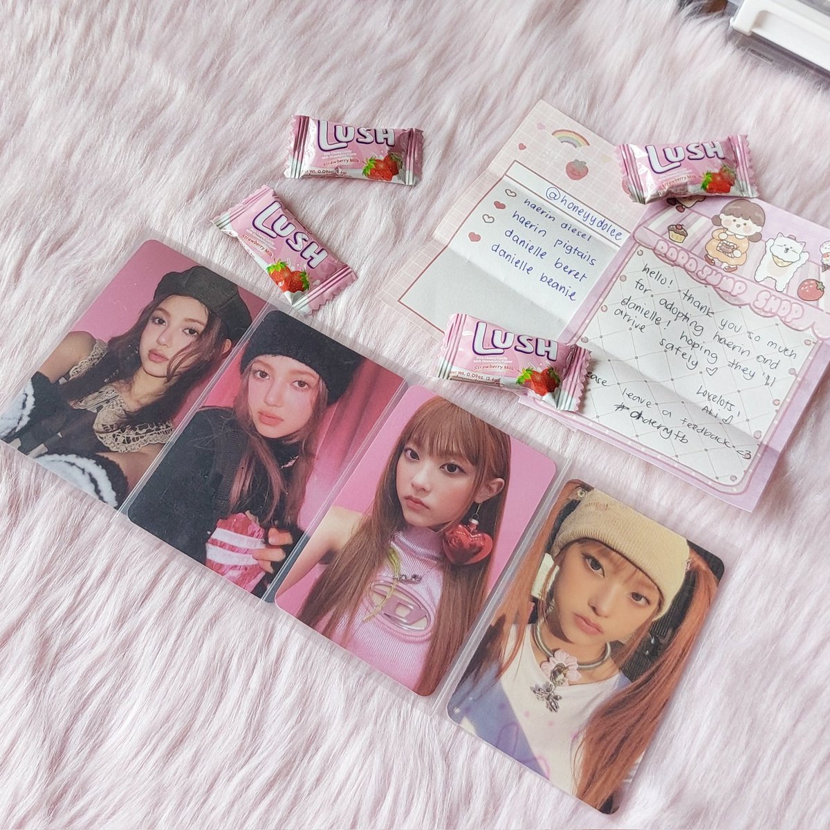 honeyydolce's tweet photo. ˚ʚ♡ɞ˚°˖➴ #jassbuys

Haerin &amp; Danielle arrived safely, thank you @_620chaerry 💝

#chaerryfb https://t.co/bkztIBSiAN