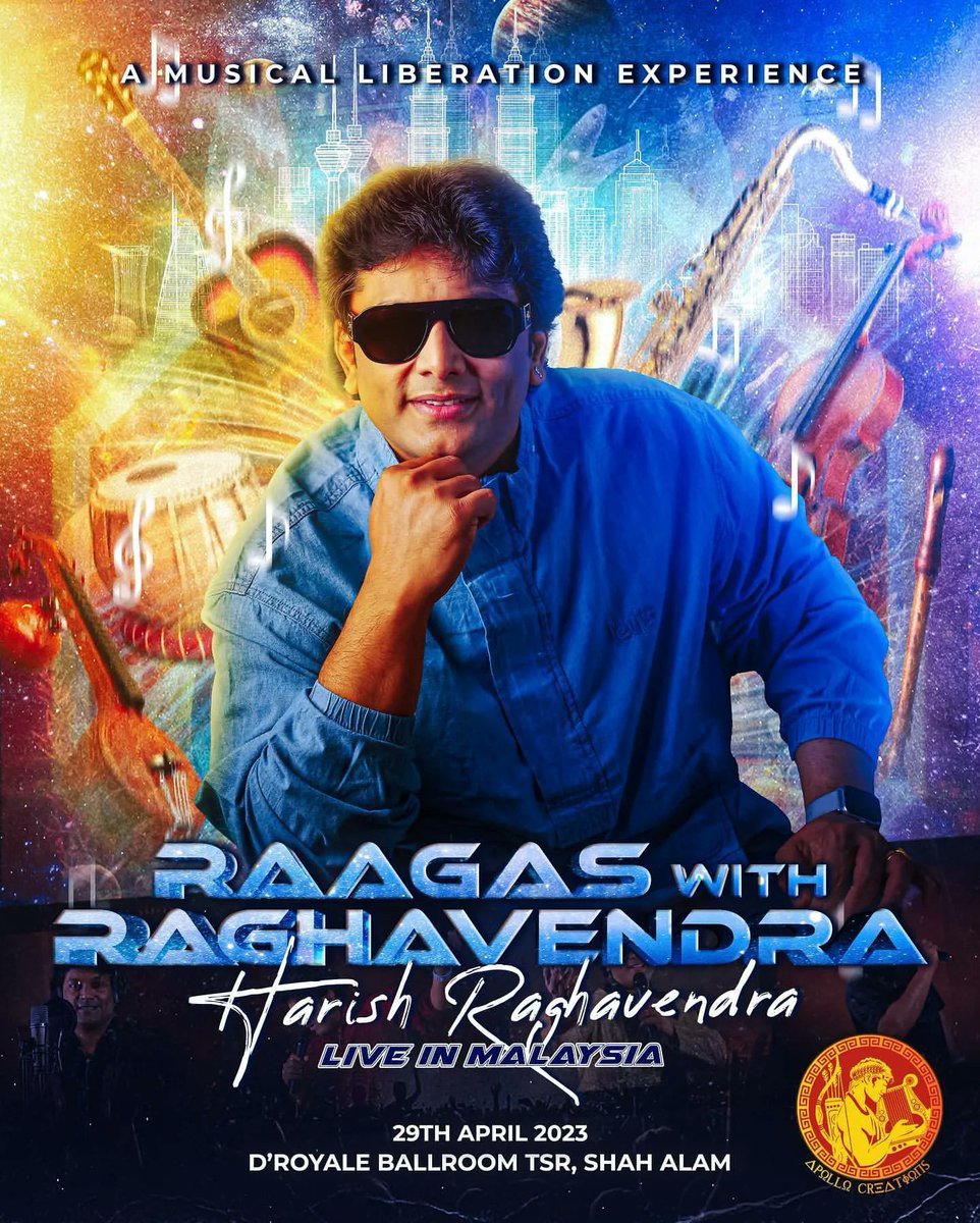 FilmyHub_'s tweet photo. RAAGAS WITH RAGHAVENDRA - Harish Raghavendra Live In Malaysia 

29th April 2023 | 7PM 
D’Royale Ballroom TSR, Shah Alam 

A musical liberation experience waits you, first ever ballroom concert! 

#raagaswithraghavendra
#harishraghavendra #liveinmalaysia #apollocreations #filmyhub https://t.co/gEqvZhf9mA