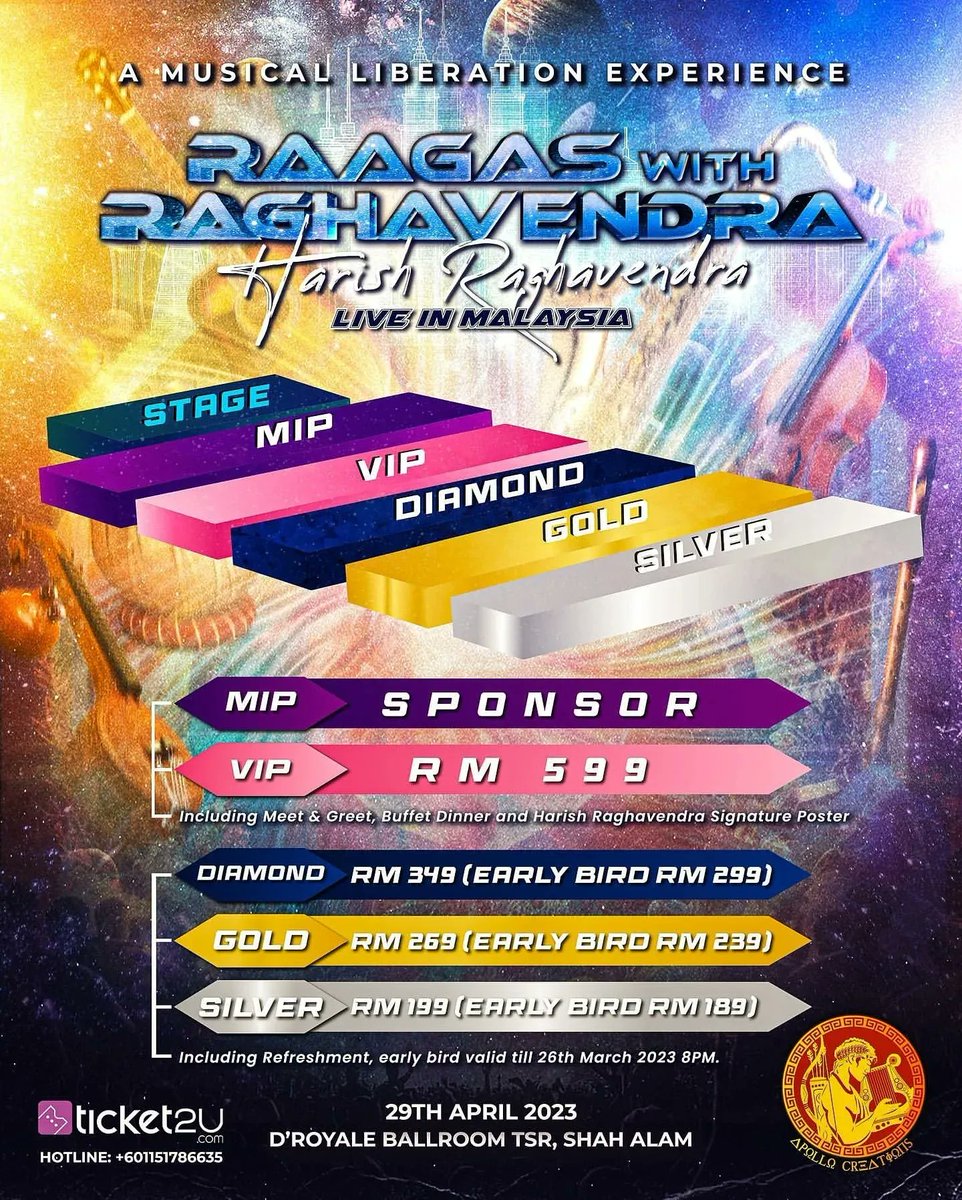 FilmyHub_'s tweet photo. RAAGAS WITH RAGHAVENDRA - Harish Raghavendra Live In Malaysia 

29th April 2023 | 7PM 
D’Royale Ballroom TSR, Shah Alam 

A musical liberation experience waits you, first ever ballroom concert! 

#raagaswithraghavendra
#harishraghavendra #liveinmalaysia #apollocreations #filmyhub https://t.co/gEqvZhf9mA