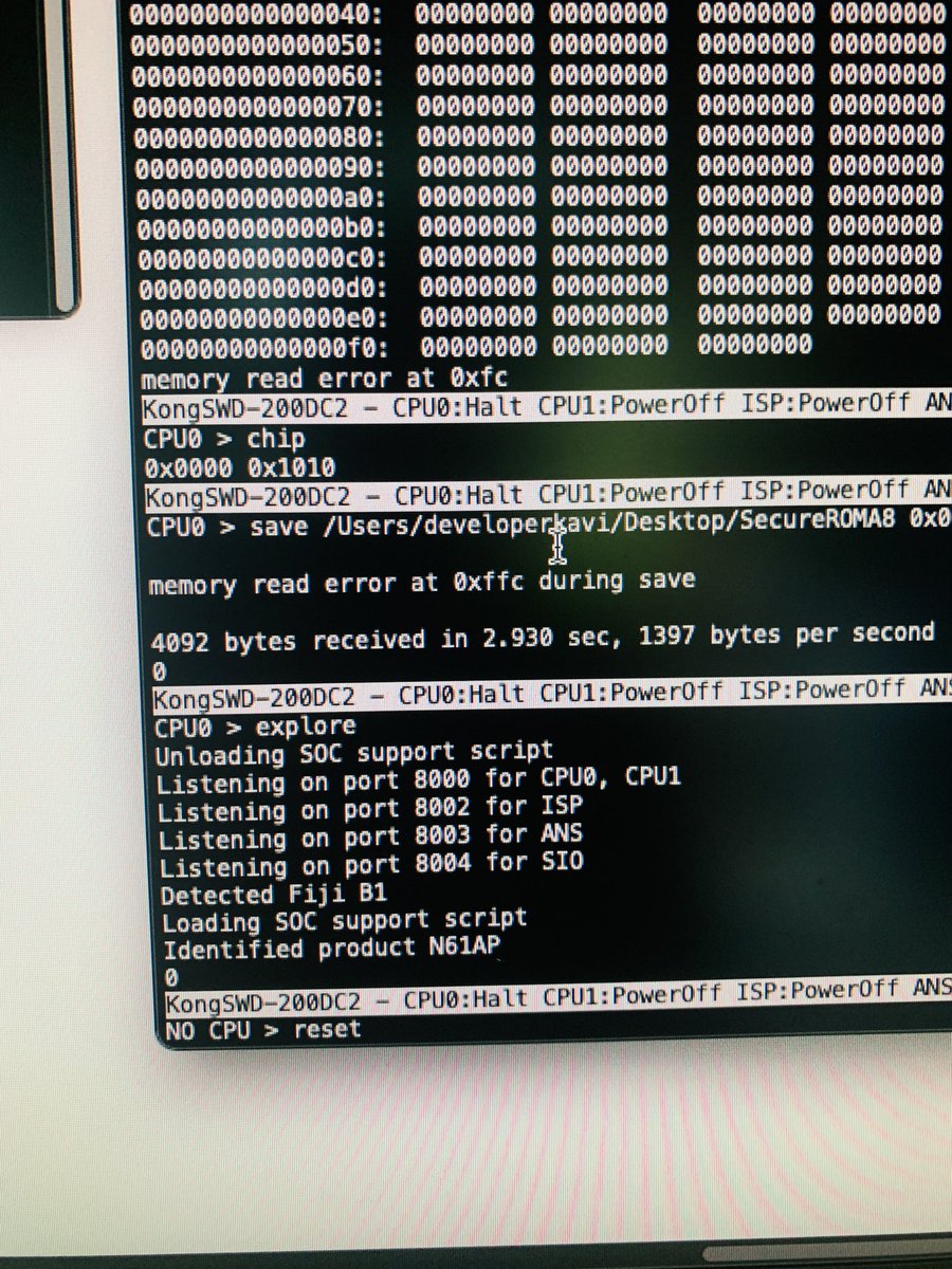 kav1sha's tweet photo. Successfully JTAG in to iPhone X by demotion by #ipwndfu https://t.co/DKBvxZXzLo