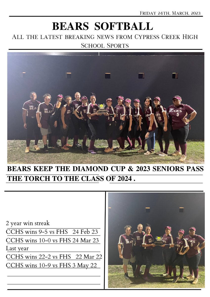 Cypress Creek Bears Softball tweet media