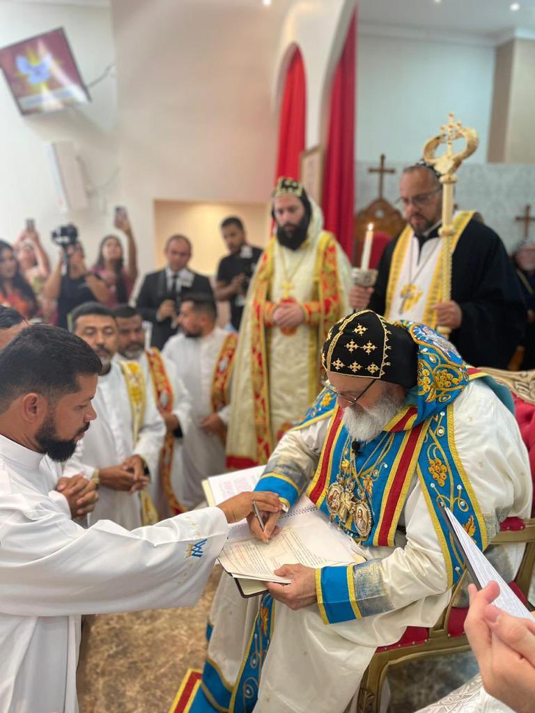 MorAphremII's tweet photo. By the grace of God 9 new priests were today ordained to serve the altars of the Syrian Orthodox Mission parishes in Brazil 🇧🇷. https://t.co/kXRQgrmFrJ