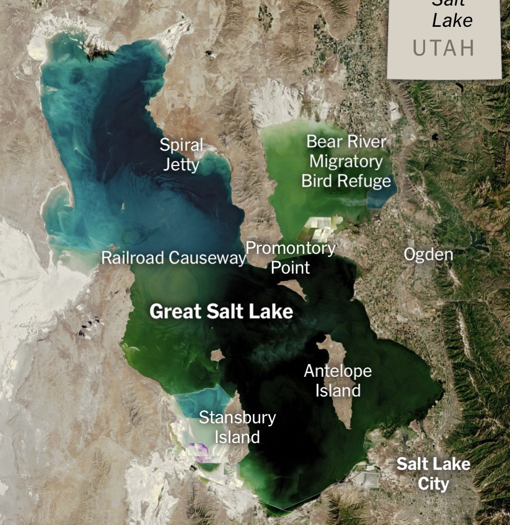 We need carbon tariffs. 

2023 v. 1985  Great Salt Lake. Saline lakes worldwide are disappearing.  Move faster. #climatechange source <a href="/nytimes/">The New York Times</a>