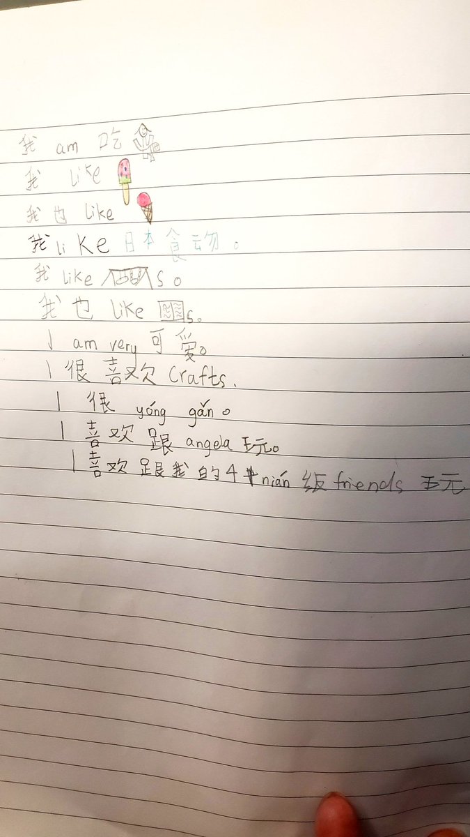 AdrianaRewald's tweet photo. #multilingualpoetry workshops with G3! Love, love, LOVE seeing kids crack open their full linguistic repertoire to create some utterly unique works of art.  #translanguaging @AISGZ https://t.co/G9NqWHNalm