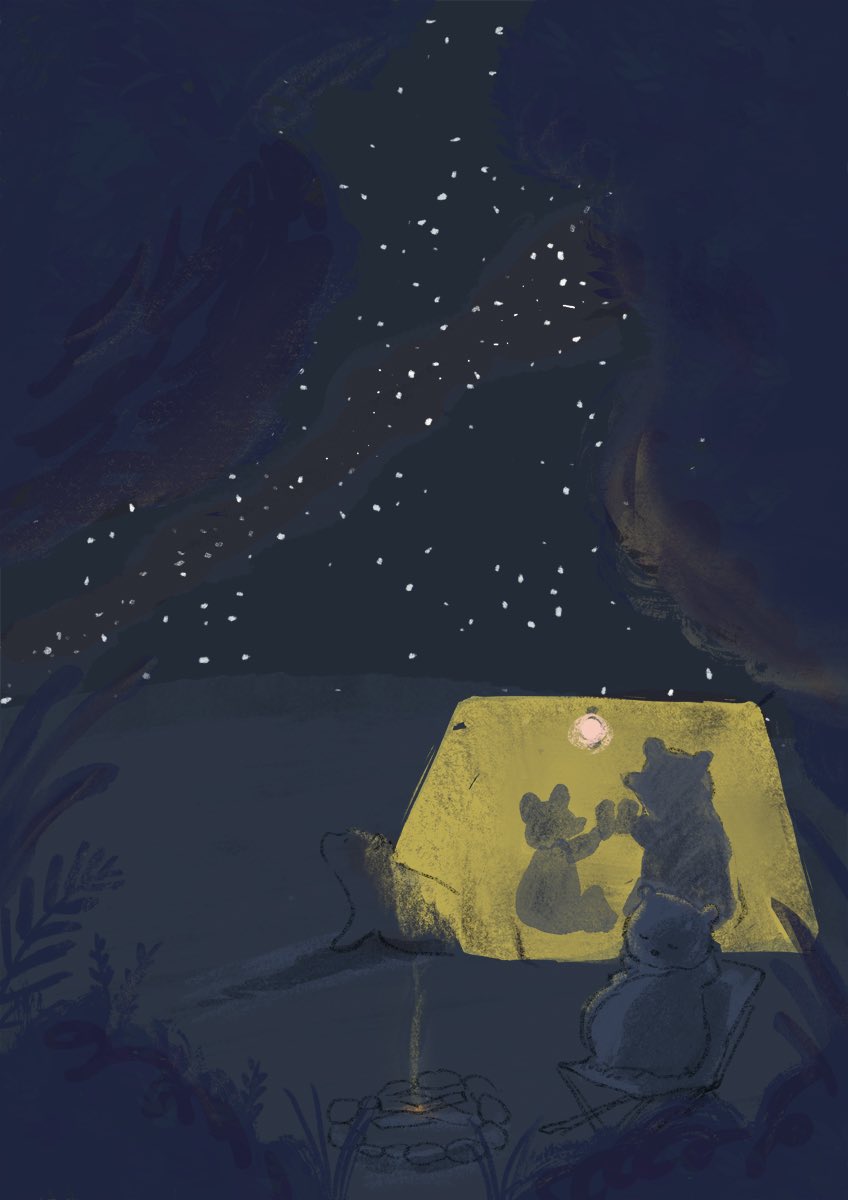 「#見た人も無言で何か夜をあげる 」|ももろ　4／20発売絵本「パンダのパクパクきせつのごはん」のイラスト