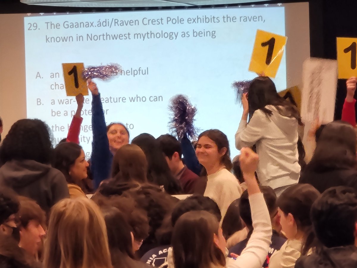 Honors, getting the first question correct, for the <a href="/ElRanchoHS/">El Rancho HS</a> Academic Decathlon team! <a href="/cmelgarmath/">Mr. Melgar</a>