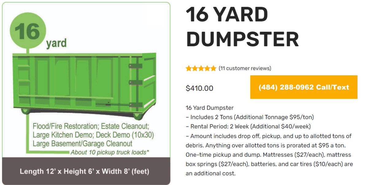 123dumpcom's tweet photo. 16 yard dumpster available for rent! https://t.co/h4sz1LsCcr