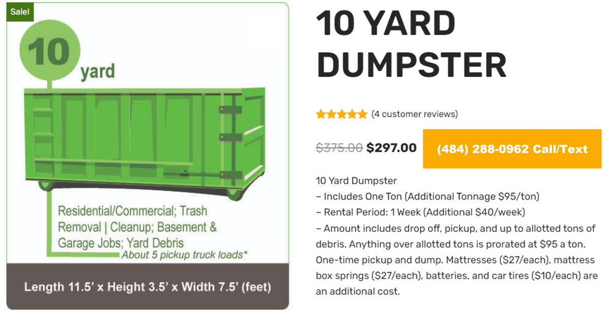 123dumpcom's tweet photo. SPRING SPECIAL: 10 yard dumpster available for rent! https://t.co/Cbb4nkYBKu