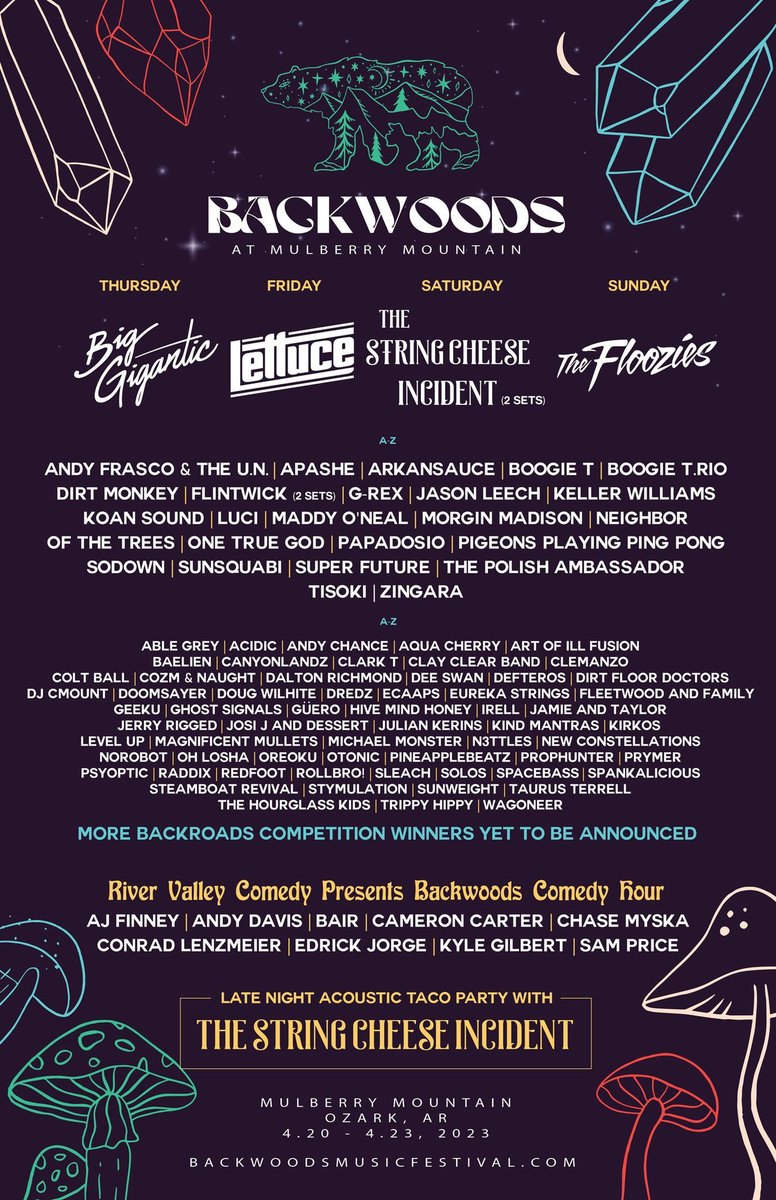 brieme0ww's tweet photo. The latest phase of the Backwoods 2023 lineup is here! 👉 Prices increase March 20th!  #backwoods2023 #backwoodsmf #musicfestivals https://t.co/LfLAYqn0ew https://t.co/qaIDrXWOQO