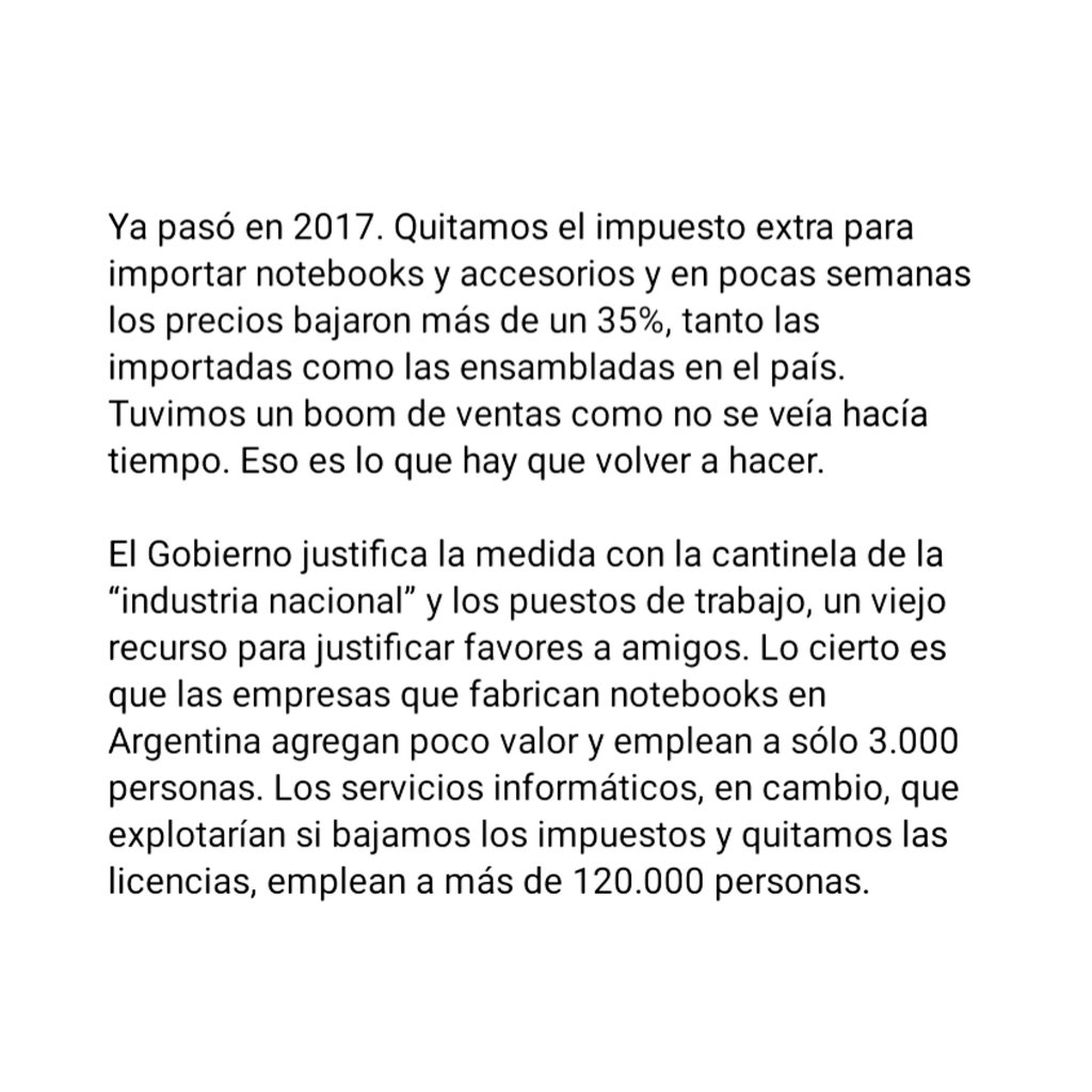 PROMilitancia's tweet photo. "HAY QUE SACAR YA LOS ARANCELES QUE RESTITUYERON A LAS NOTEBOOKS" 
@mauriciomacri https://t.co/vvTem8Ktby