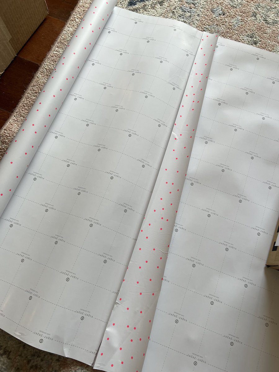 jessbleonard's tweet photo. @AskTarget I just unrolled wrapping paper ingot at the store that looked fine but a foot into the roll looks like this…. https://t.co/BB0Q09Bwgf