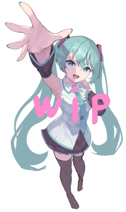 なかなか絵が上げられないからとりあえず描きかけのミクさんでも見てってよ 