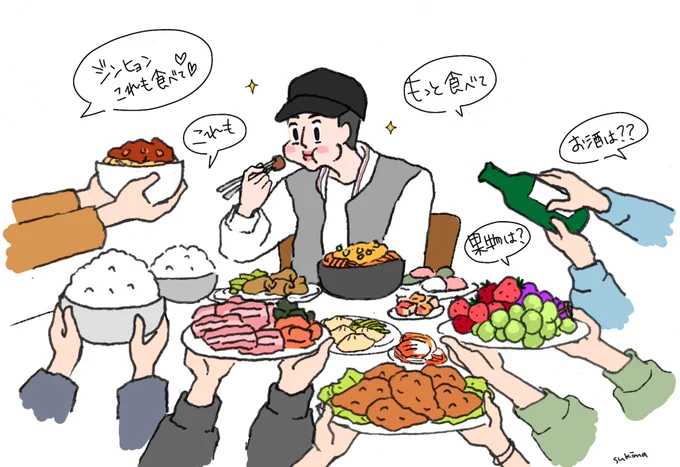 弟達、いっぱい食べるジンヒョン見られたかな🍚
#JIN #BTSJIN #btsfanart 