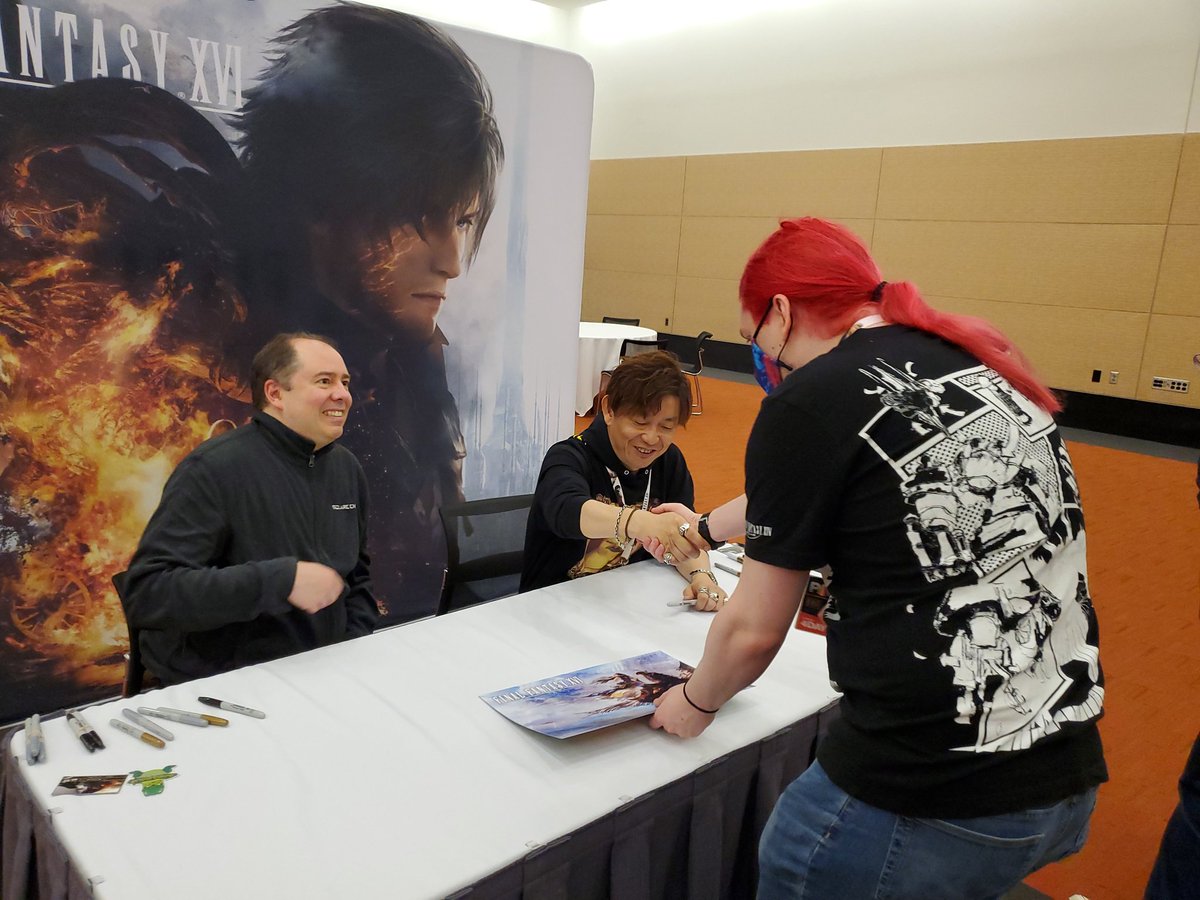 Chaoseater66's tweet photo. It was absolutely amazing meeting Naoki Yoshida and Koji Fox at PAX East.  This was experience I will never forget.  Thank you @FF_XIV_EN #FFXIV #PAXEast https://t.co/lOP8Kd24CP