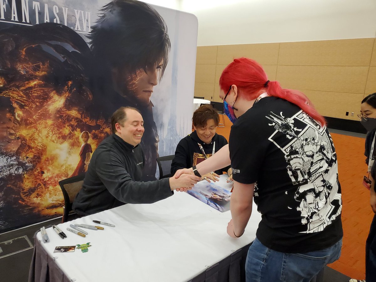 Chaoseater66's tweet photo. It was absolutely amazing meeting Naoki Yoshida and Koji Fox at PAX East.  This was experience I will never forget.  Thank you @FF_XIV_EN #FFXIV #PAXEast https://t.co/lOP8Kd24CP