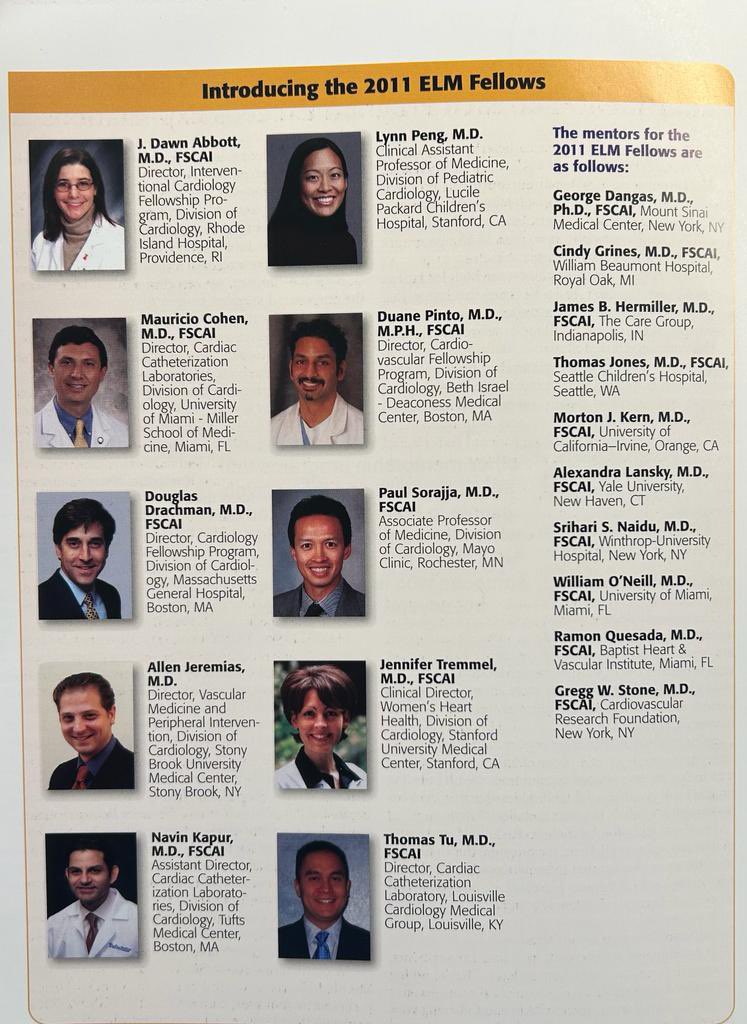 Look at this 1st class of @SCAI @scaielm in partnership with @ACCinTouch & @crfheart with mentors. I think they’ve done well no? Crazy there are now 6 classes. Next app cycle this fall. @JDawnAbbott1 @DrMauricioCohen @duanepinto @DougDrachmanMD @psorajja @DrAllenJ @NavinKapur4