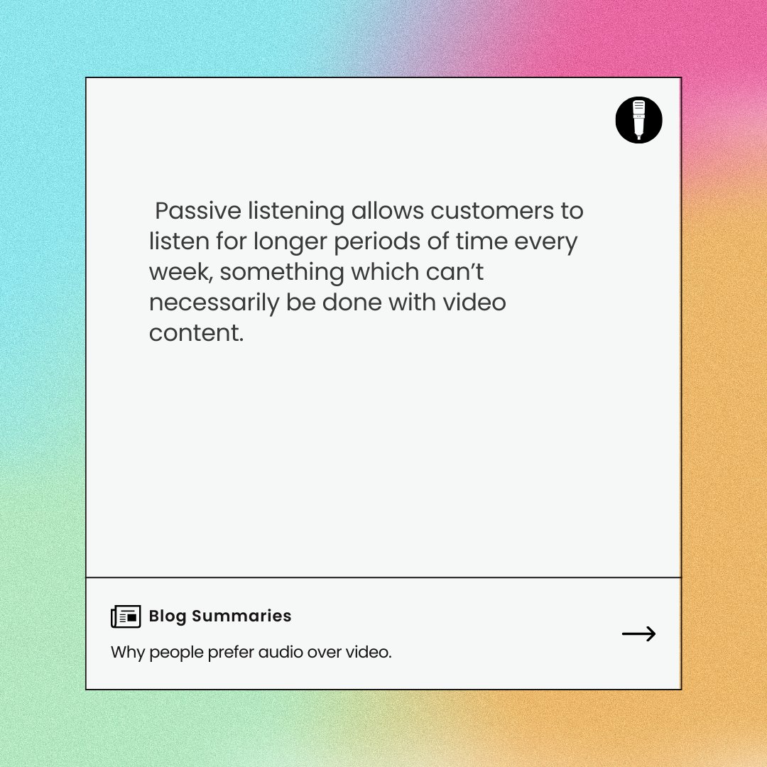 manicpod's tweet photo. 📰 Why people prefer audio over video.
 -  https://t.co/m5FeOlWjFx https://t.co/hYz2H0p1KV