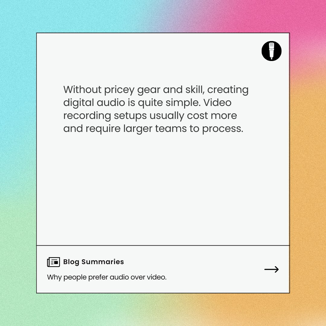 manicpod's tweet photo. 📰 Why people prefer audio over video.
 -  https://t.co/m5FeOlWjFx https://t.co/hYz2H0p1KV
