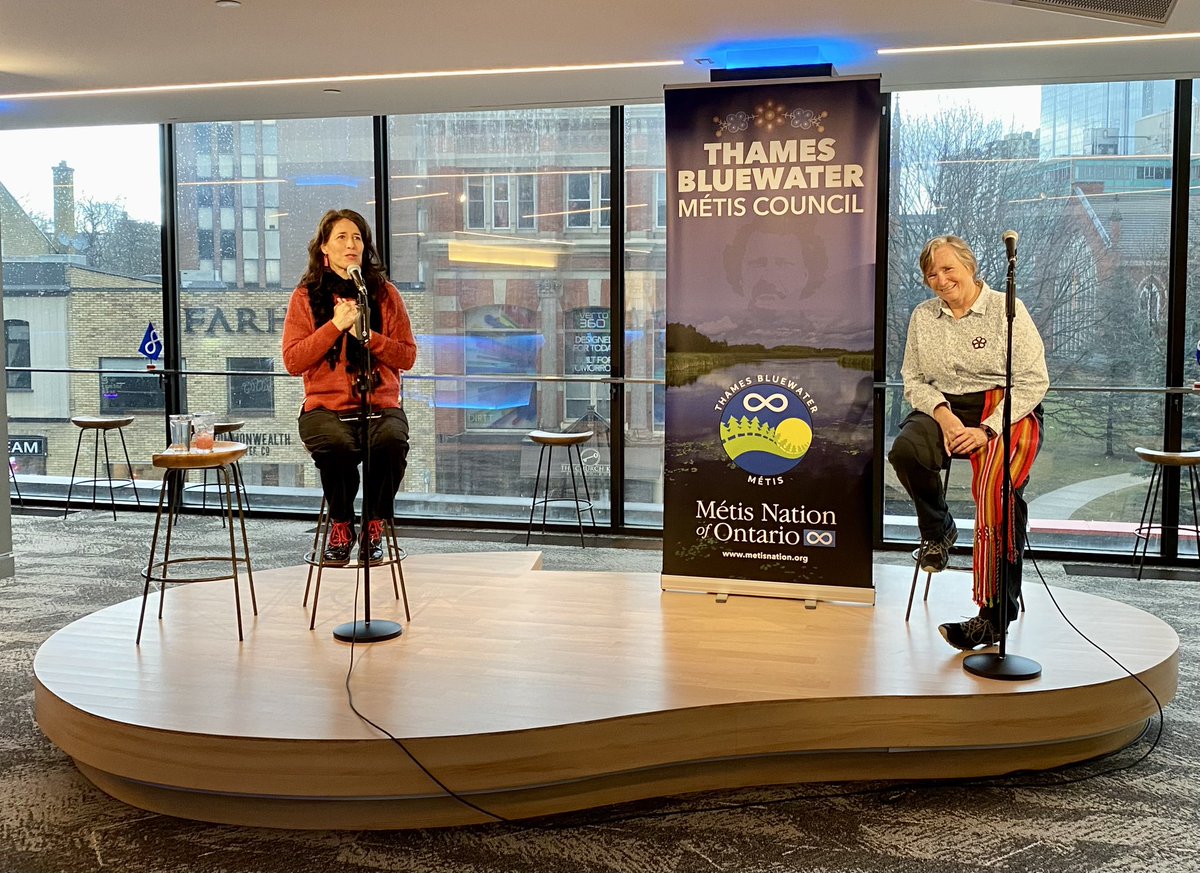 TBMetisCouncil's tweet photo. @andreamenard answered questions from our community members about her wonderful #Metis Cabaret #Rubaboo following her powerful performance at @thegrandlondon today She was humble, engaging &amp; inspirational https://t.co/u3uG8TjALO