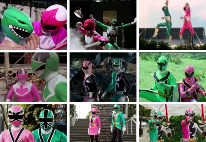 Pinks and Greens 💗💚 #PowerRangers #Mightymorphin #lostgalaxy #lightspeedrescue #timeforce #SPD #mysticforce #samurai #megaforce #DinoFury