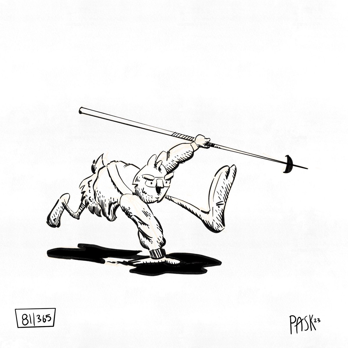 Doodle #081. Leif showing off some acrobatics