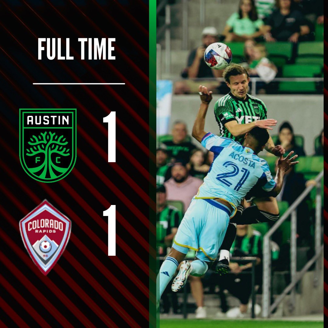 GC_AustinTX's tweet photo. Tied game for austin vs Colorado.
#mls #austinfc #q2stadium #stuver https://t.co/zfHghqCDy9