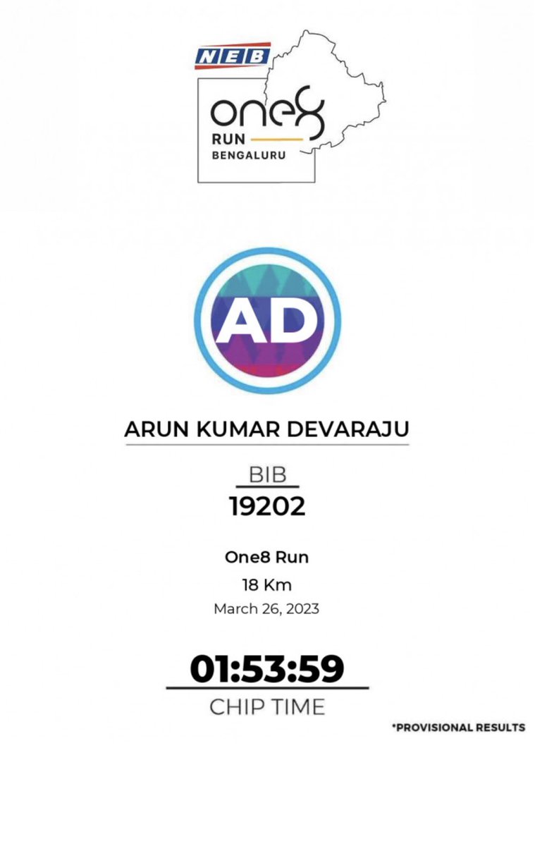 arun_devaraju's tweet photo. #one8run #outrunyourself https://t.co/jKkyna5nJy