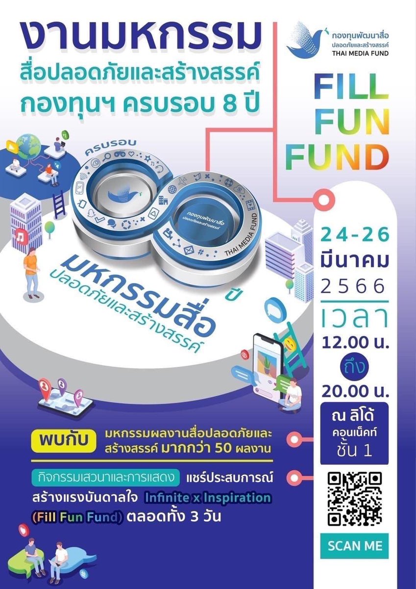 kaimookofficial's tweet photo. 📌 วันนี้ 26 มีนาคม 2566 
พบกับ น้องไข่มุก  ได้ในงาน
💎งานมหกรรมสื่อปลอดภัยและสร้างสรรค์กองทุนฯ ครบรอบ 8 ปี
📍ณ ลิโด้ คอนเน็คท์ ชั้น 1 
⏱19.00 น.
มากันเยอะๆนะคะ แล้วพบกันค่ะ😊
#สื่อสร้างสรรค์เพื่อการเปลี่ยนแปลงสังคม 
#ไข่มุกรุ่งรัตน์
#kaimooksnickke
#kaimookofficial
#แอดมิน https://t.co/NZsYrJGLSA