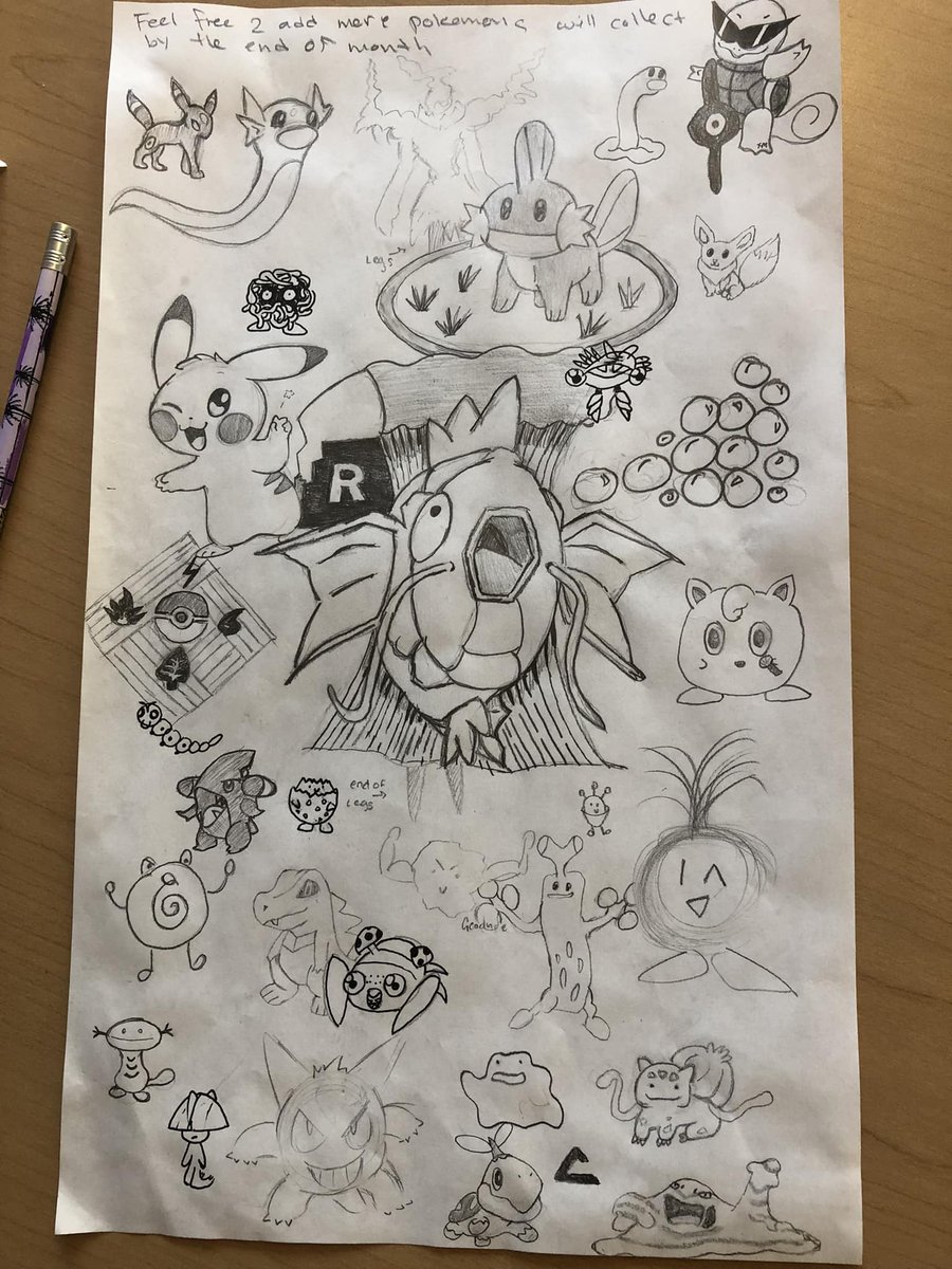 PokemonGoPer's tweet photo. Desde la ciudad de Monterrey , California - EE.UU 🇺🇸 , nuestra amiga Danielle J. nos cuenta su Poke-Historia :

"El otro día esto apareció en la sala de descanso de su trabajo . Era solo el #magicarp y la nota que decía que le añadieras tu propio dibujo de Pokémon. https://t.co/Q6K6YRkxt5