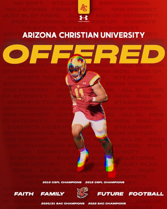 #AGTG After a great conversation with <a href="/KelleyBeMoore/">Kelley Moore</a> I am proud to say I have recieved an offer to continue my acedemic and athletic career <a href="/firestormfb/">ACU Football 🔥</a>. <a href="/CoachBlueford/">Coach Myron Blueford, M.Ed.</a> <a href="/ACPFootball17/">AZ College Prep Football</a> <a href="/JUSTCHILLY/">Just Chilly</a> <a href="/CodyTCameron/">Cody Cameron</a> <a href="/gridironarizona/">Gridiron Arizona</a> <a href="/ctownrivals/">The C-Town Rivals Podcast</a>