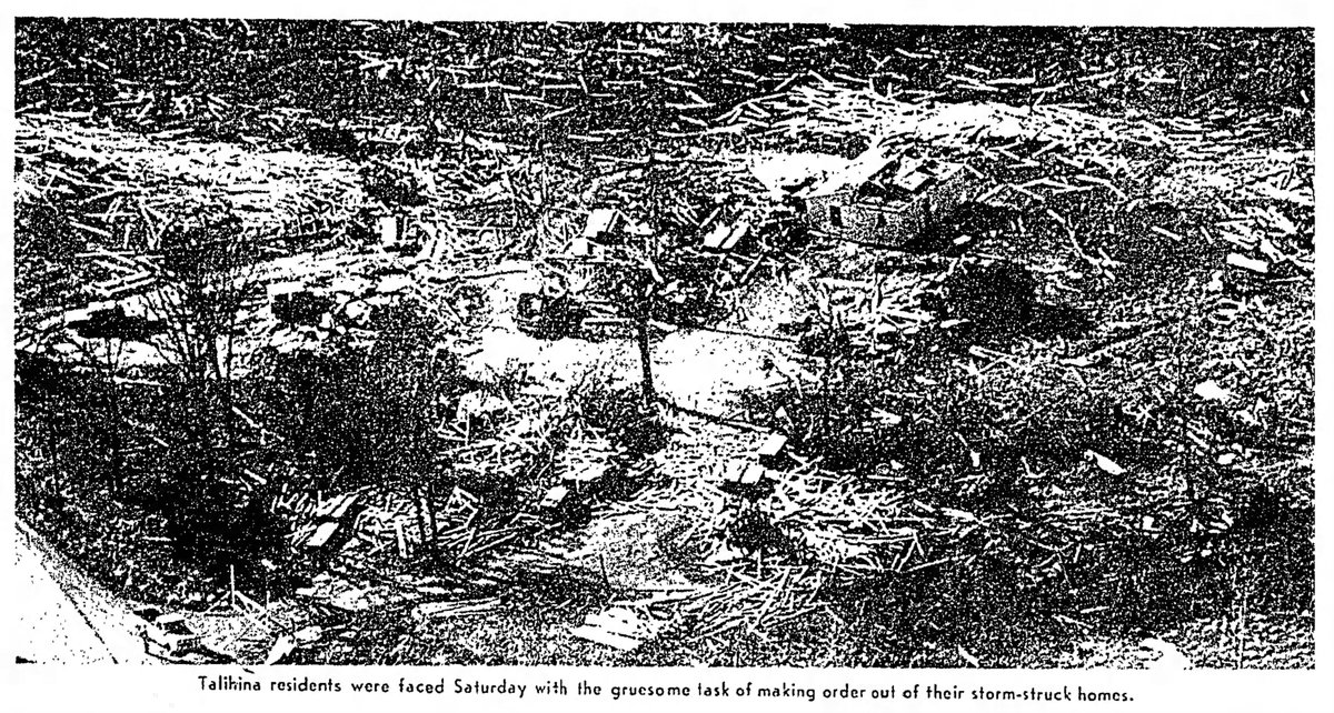 weather_history's tweet photo. March 26-27, 1976:

An outbreak of nineteen tornadoes struck several states from Texas to Illinois. Officially, eleven were significant (F2+). An F5 (rating is disputed) produced substantial damage in Spiro, OK. Talihina, OK, was hit by an F4. Four people were killed.

#wxhistory https://t.co/cVDoN10kQx