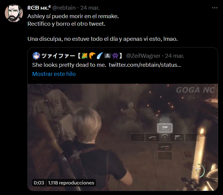 nextgen_genius's tweet photo. Reb tiene tanto odio por un remake que no ha jugado que propaga desinformación, y cuando uno piensa que al menos tiene la decencia de admitir que la cagó, hace un hilo extenso hateando el juego basado enteramente en la experiencia de otra persona. Y dicha persona es Spark... https://t.co/LMS4J5bx1o