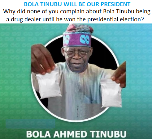 @Nig_Newspapers @helpingpoorppl For those of you saying #TinubuForPrison #TinubuTheDrugDealer etc, where were you before Tinubu contested, campaigned, and won the presidential election?

#LeaveTinubuInPeace #TinubuHasWon #TinubuIsOurPresident #TinubuIsThePresident #TinubuIsNotADrugLord