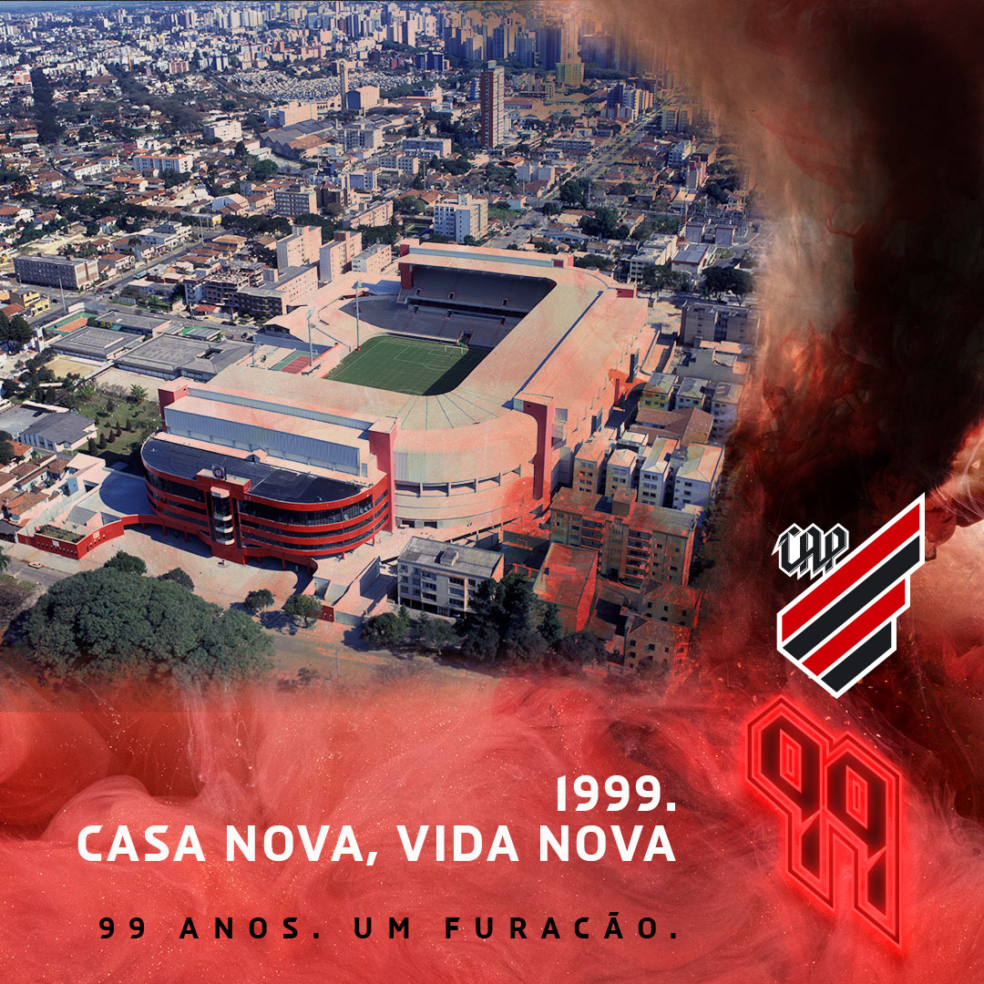 AthleticoPR's tweet photo. 🏟️🔴⚫️ O primeiro estádio de futebol do Paraná se tornou o melhor e mais moderno. A antiga Baixada virou Arena. E o nosso Furacão ficou mais forte do que nunca.

O novo Caldeirão logo nos ajudou em uma conquista inédita: a classificação para a CONMEBOL Libertadores. 

#CAP99Anos https://t.co/s2fF5doGop