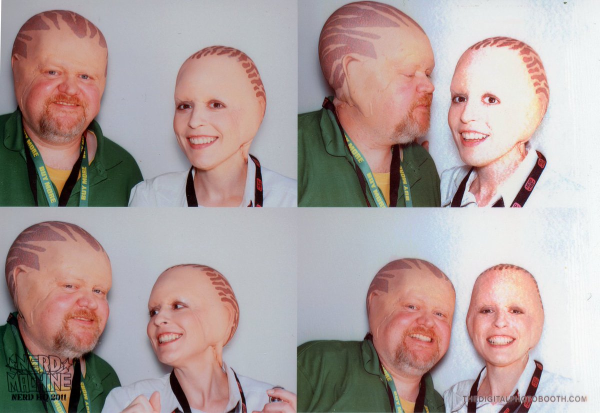 Anyone still have their photobooth pix from the first Nerd HQ in San Diego?  W/ author <a href="/ElizabethCBunce/">ElizabethCBunce</a> in our mash-up cosplay of #AlienNation and <a href="/NBCChuck/">CHUCK</a> <a href="/ZacharyLevi/">Zachary Levi</a> said he was glad we were there representing both Buy More and the Nerd Herd.  It was one great big party.