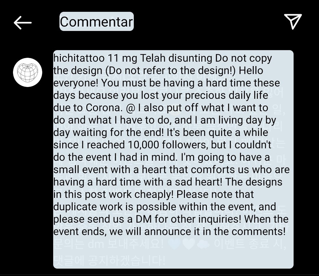 Halo semuanya. 👋

Aku memberitahukan bahwa gambar-gambar ini adalah desain tato dari hichitattoo. Aku baca caption dari postingan-postingan tersebut bahwa desain-desain yang dia posting tidak boleh disalin/ditiru lagi atau jadi acuan/referensi. Kalau aku baca, desainnya hanya ->