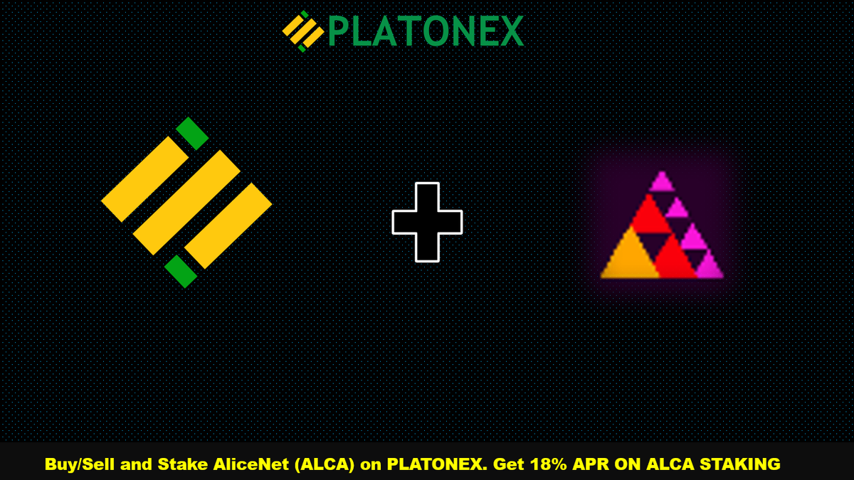 Platonex1's tweet image. #AliceNet (ALCA) token is Listed on #Platonex
#Stake #ALCA token on #Platonex and get 18% APR
@_AliceNet
platonex.io/news.php?id=19